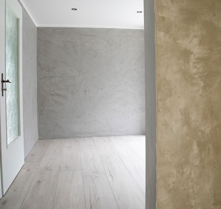 Raum mit grauen Wänden, W Classic Hintergrund W803, Vordergrund Marmoroptik