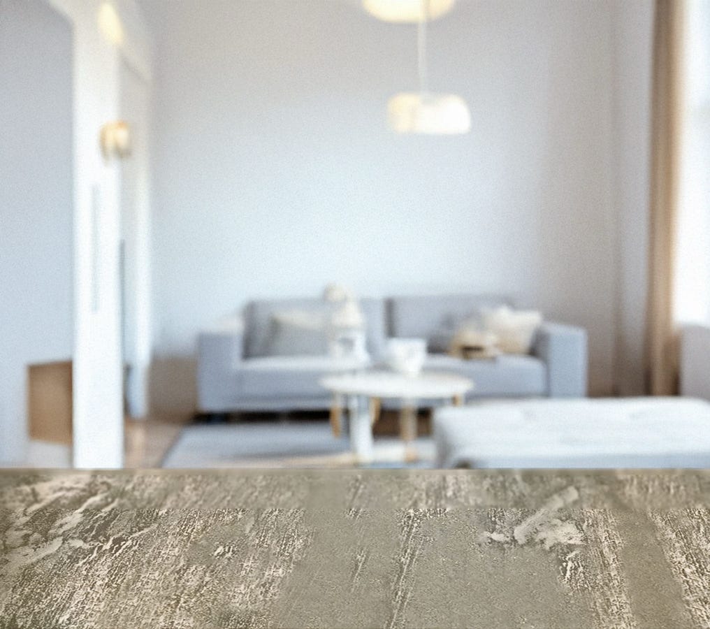 Echtmetell Aluminium auf Tischplatte