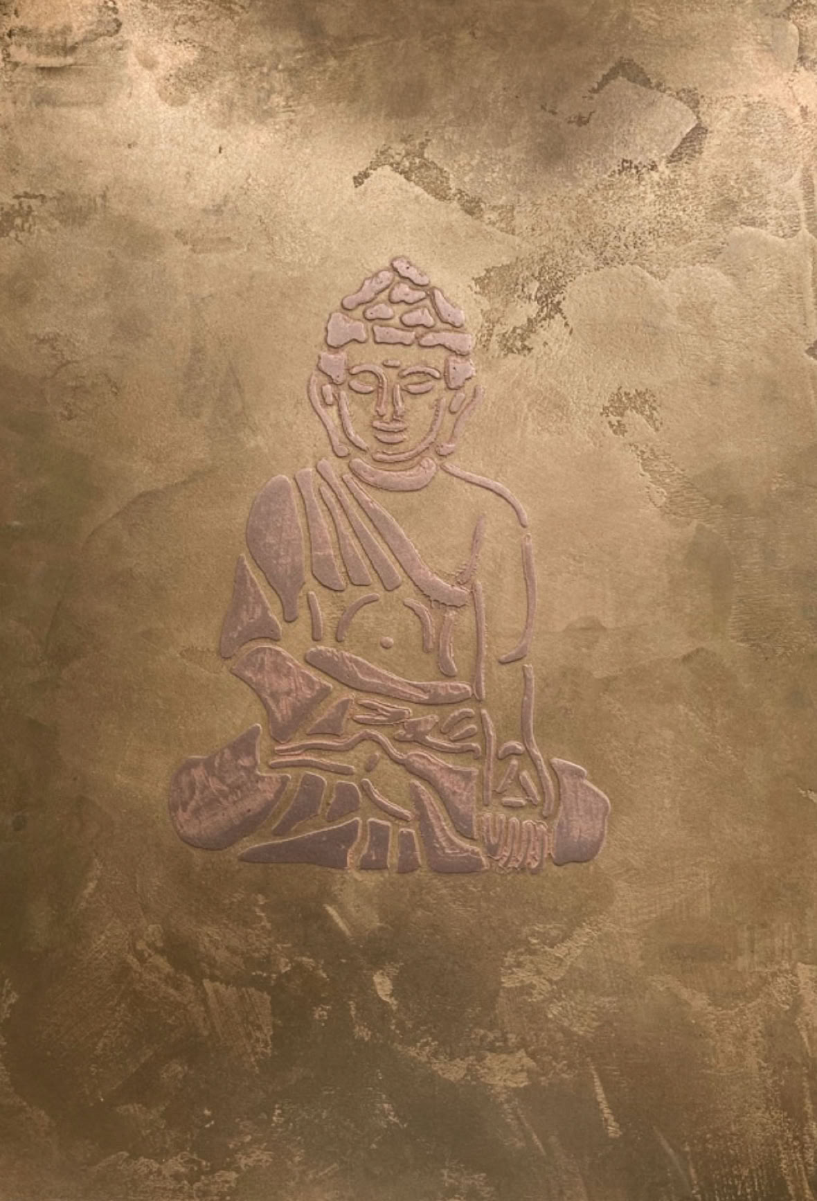 Echt-Metall Bronze Budda Kupfer