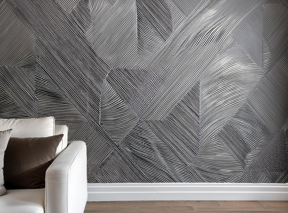 Litura 6027 Mangan mit Effektspachtel Silber getstreift