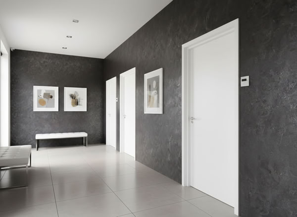 Moderner Flur mit Effektspachtel Wände mit "ES" Smoke