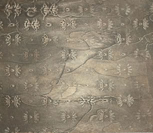 Struktuspachtel anthrazit gewalzt mit Effektspachtel Bronze