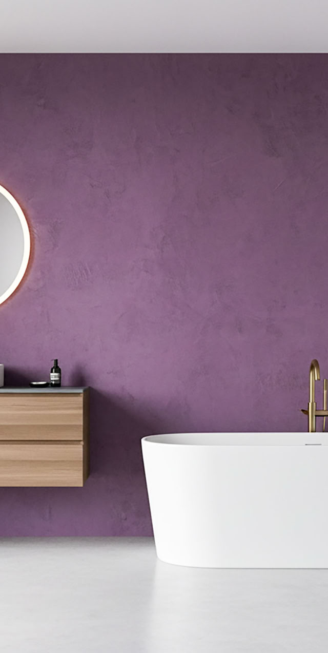 Paterra lila im Badezimmer