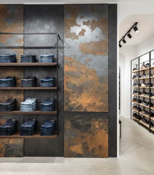 glaMUR Effektspachtel im Jeans Store