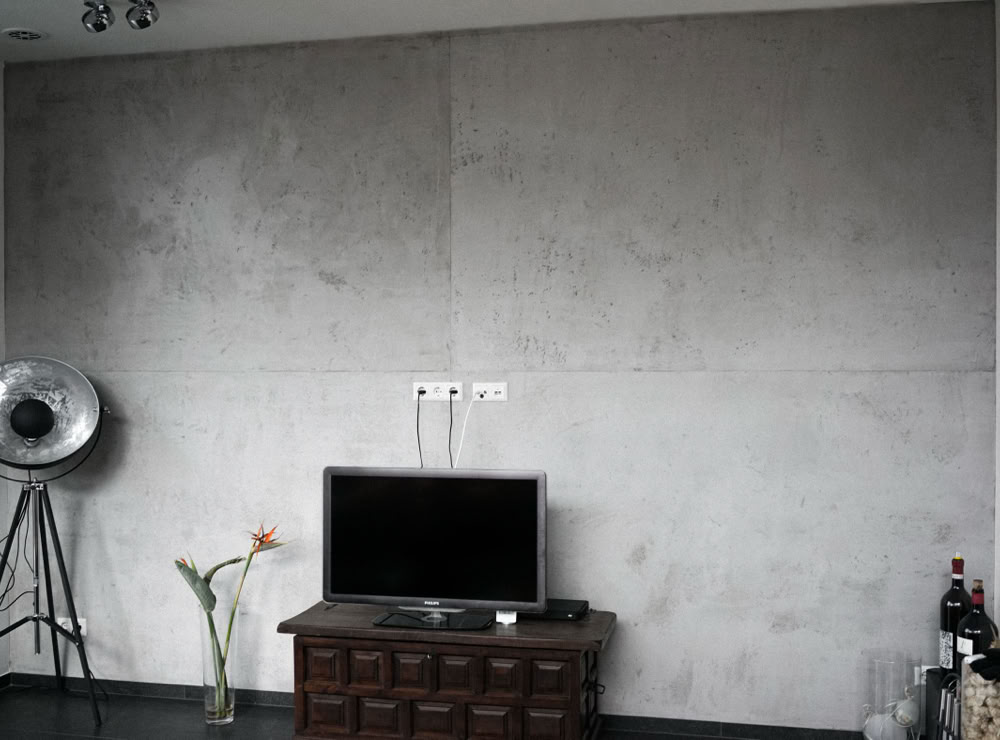 Beton Mediawand Wohnzimmer