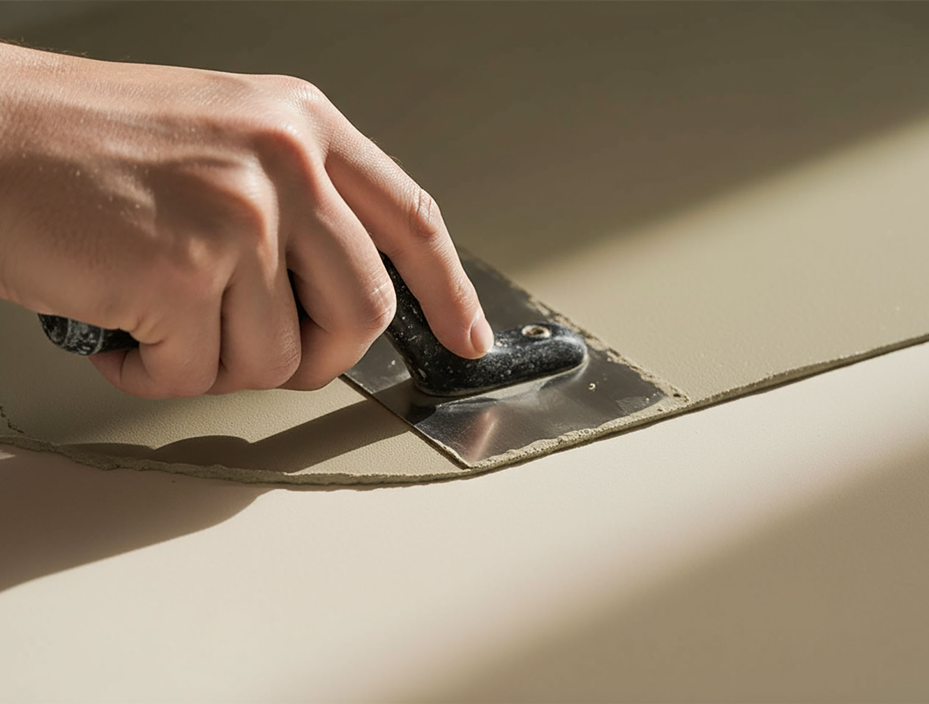 Rexx Solid wird mit einer Kelle aufgezogen